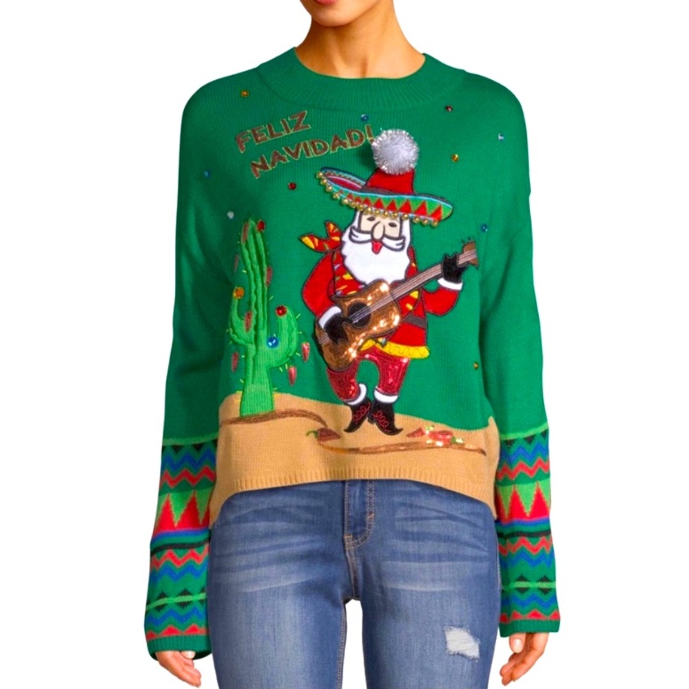 Holiday Time Feliz Navidad Ugly Christmas Sweater